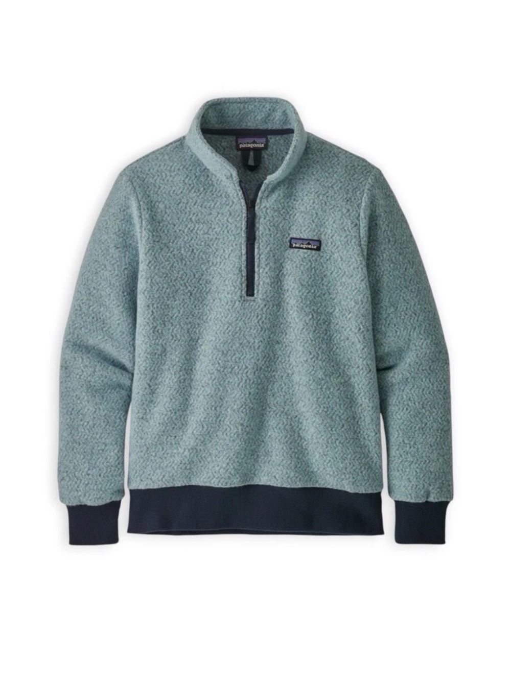Patagonia Women's Gray Geometric Knit 1/4 Zip Pullover Mock Neck Sweater Sz S